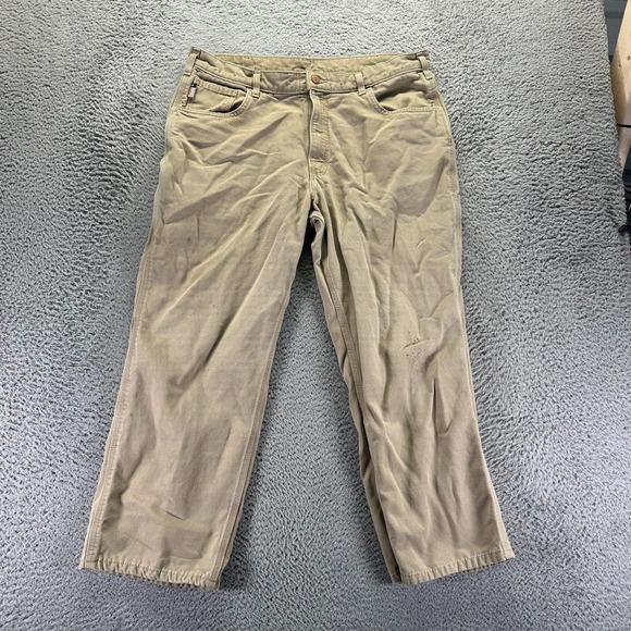 Carhartt Other - Carhartt Flame Resistant Pant Mens 38x27 Brown Cotton Carpenter Straight Travel